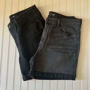 Old Navy Black and Gray Denim Jean Shorts Size 14